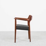 Midcentury Danish chair with armrests in teak by Arne Hovmand Olsen for Mogens Kold 1960s