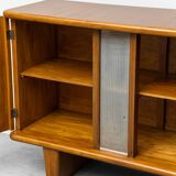 Vintage walnut burl sideboard with decorative inserts, 1940s