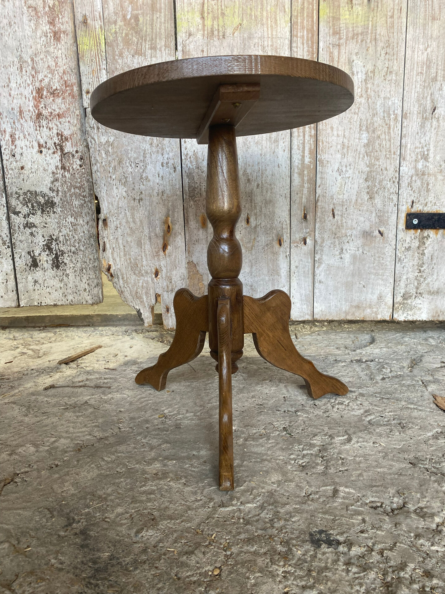 Table appoint guéridon ancien louis philippe bois pieds tripodes vinta