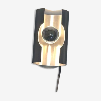 Seventies brushed inox wall sconce contributed to oxar france