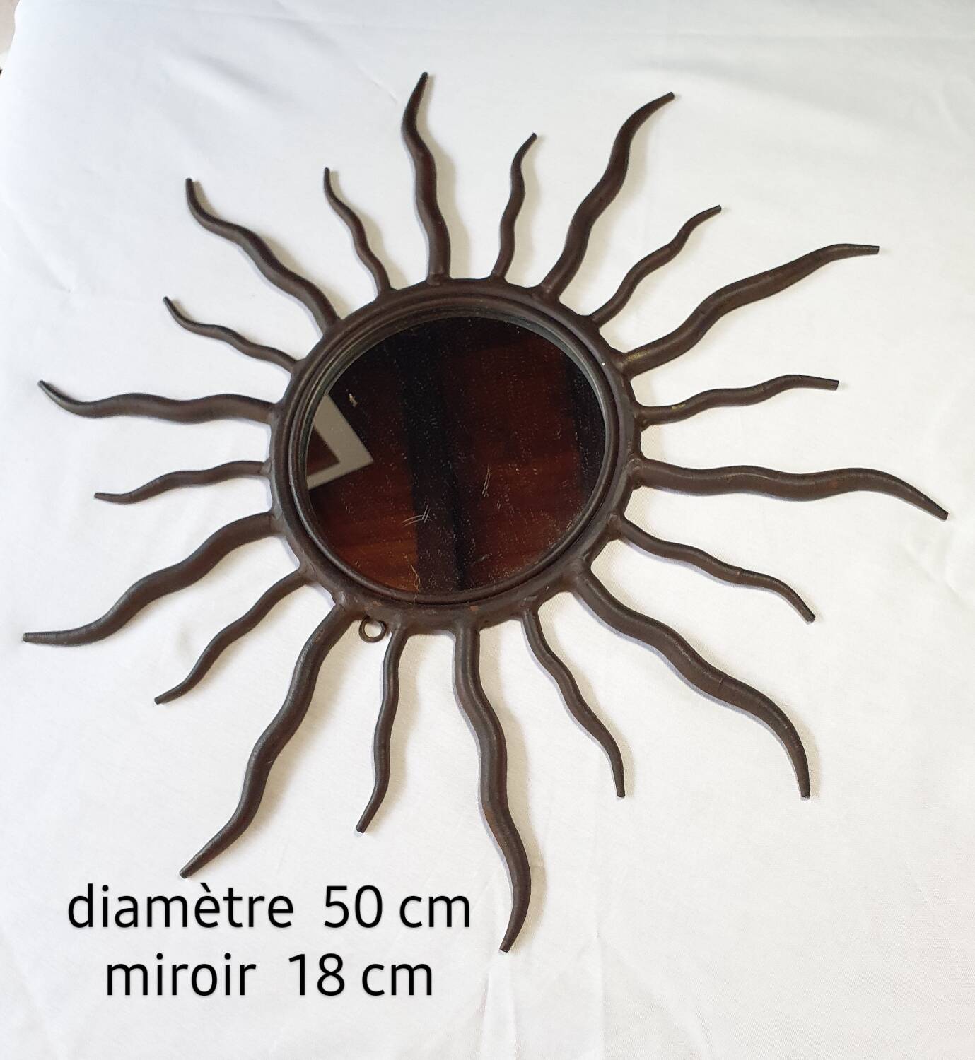 Solid wrought iron sun mirror
