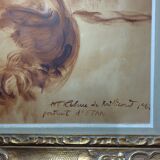cadre ancien bois + peinture à l huile signe