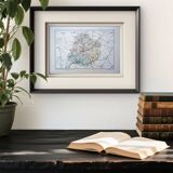 Imprimée en 1889, carte de la Sarthe. Authentique Vintage