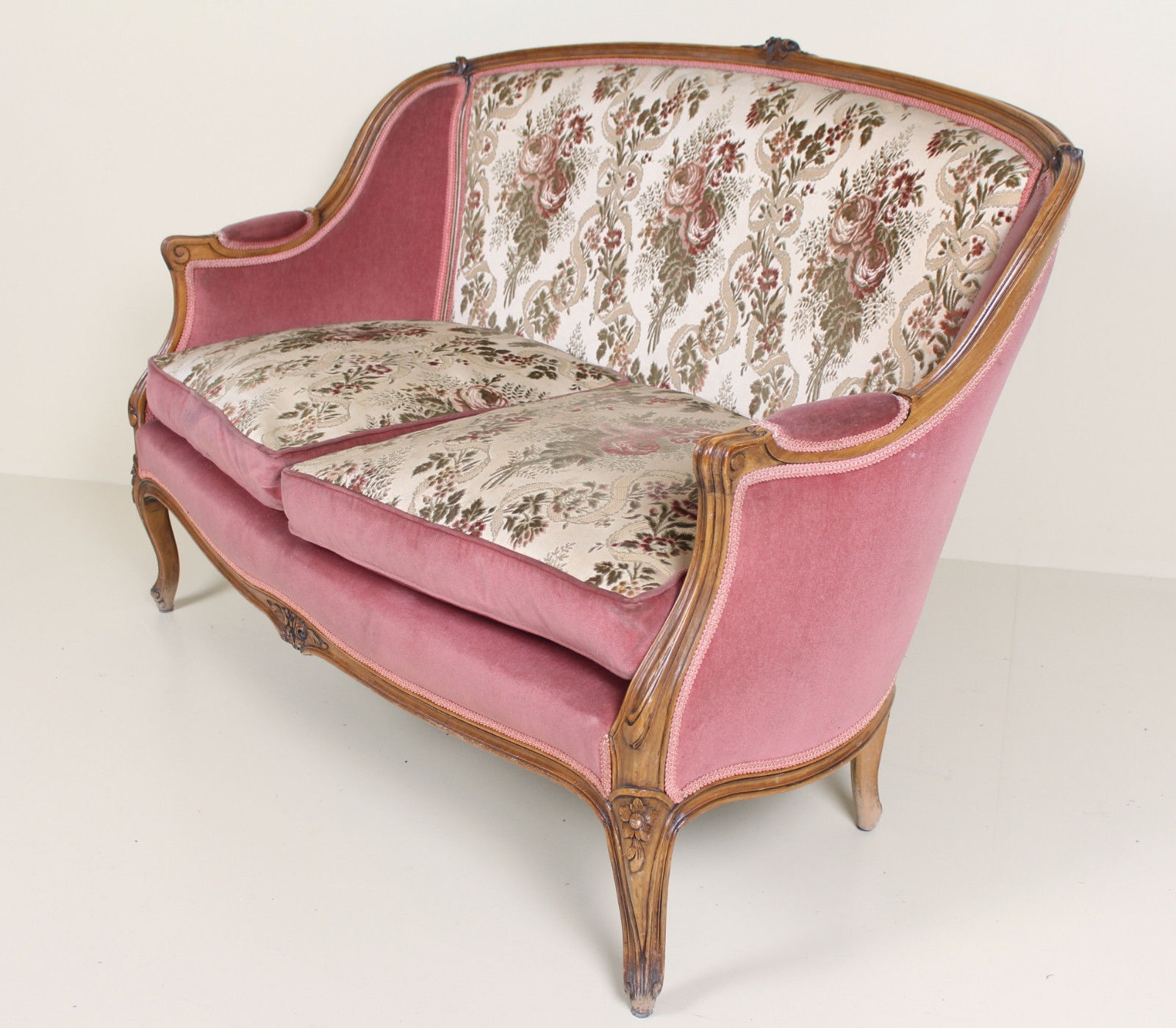 Sofa and Chair french Walnut carved