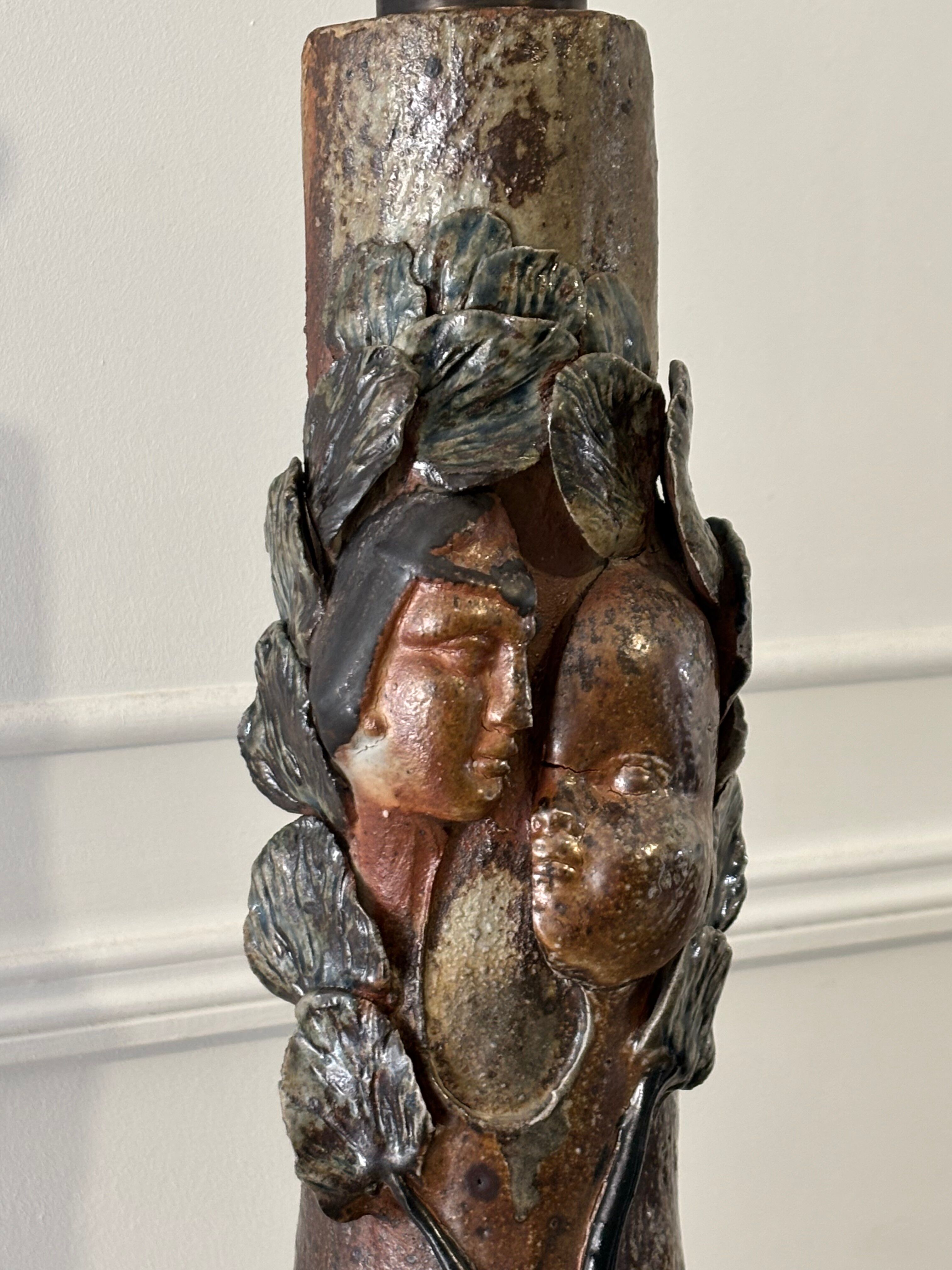 Ceramic lamp base signed Alain GIREL – H. 52 cm