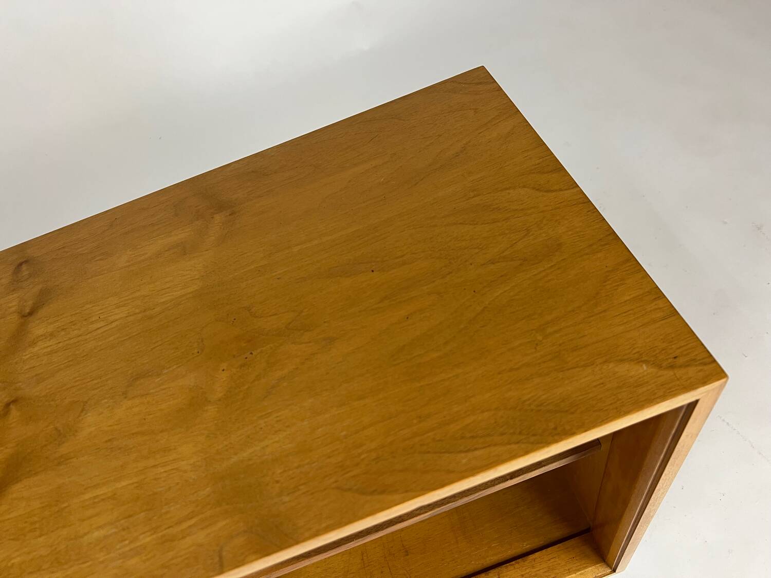 Vintage walnut shelf nightstand 60s mid-century bookcase