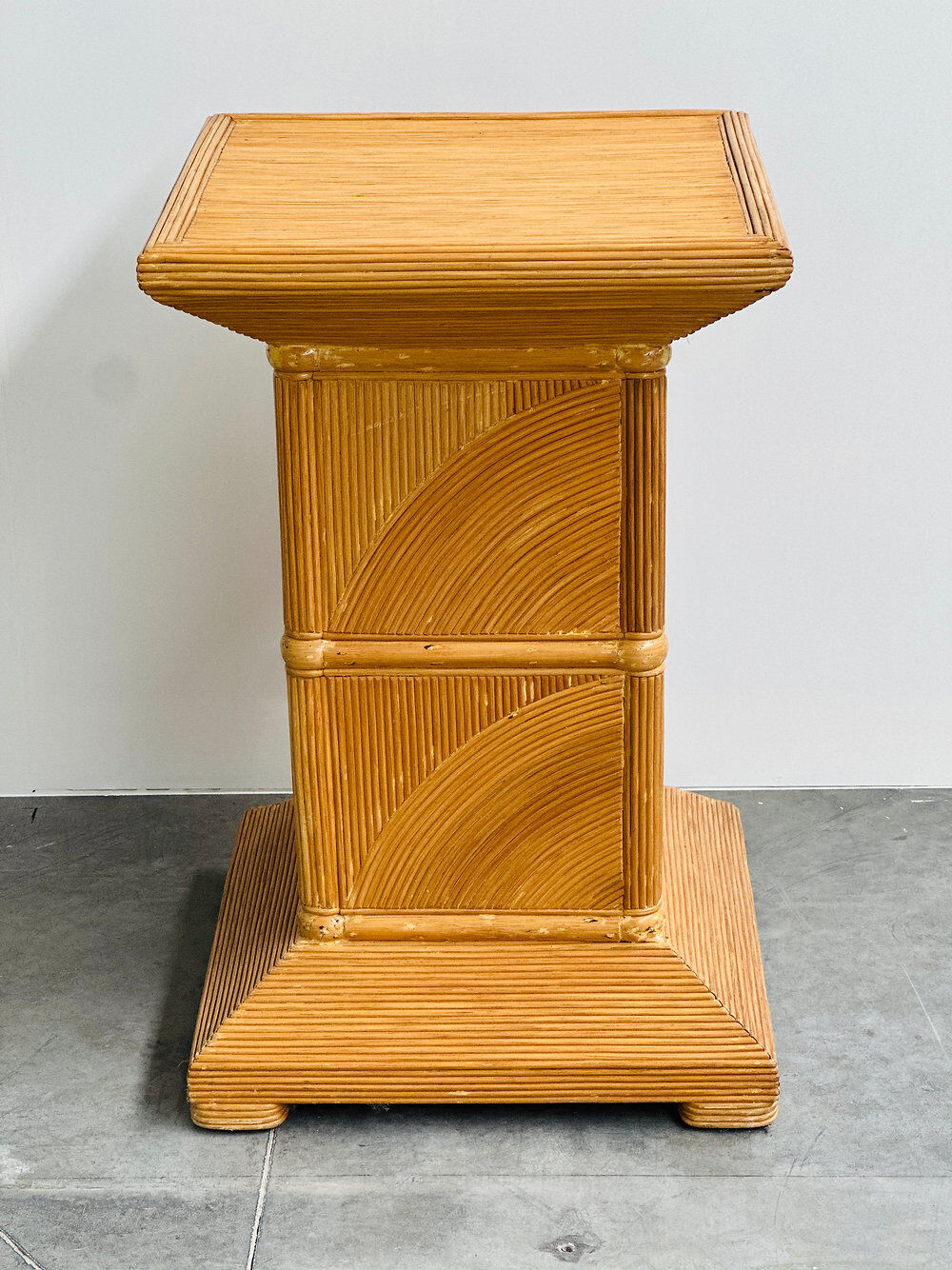 French split bamboo pedestal / plinth, 1970s