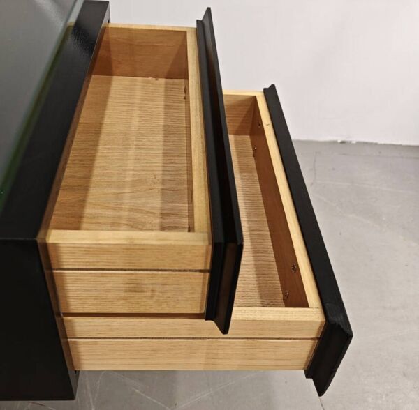 Bureau chrome, verre et bois par Franco Albini pour Knoll International