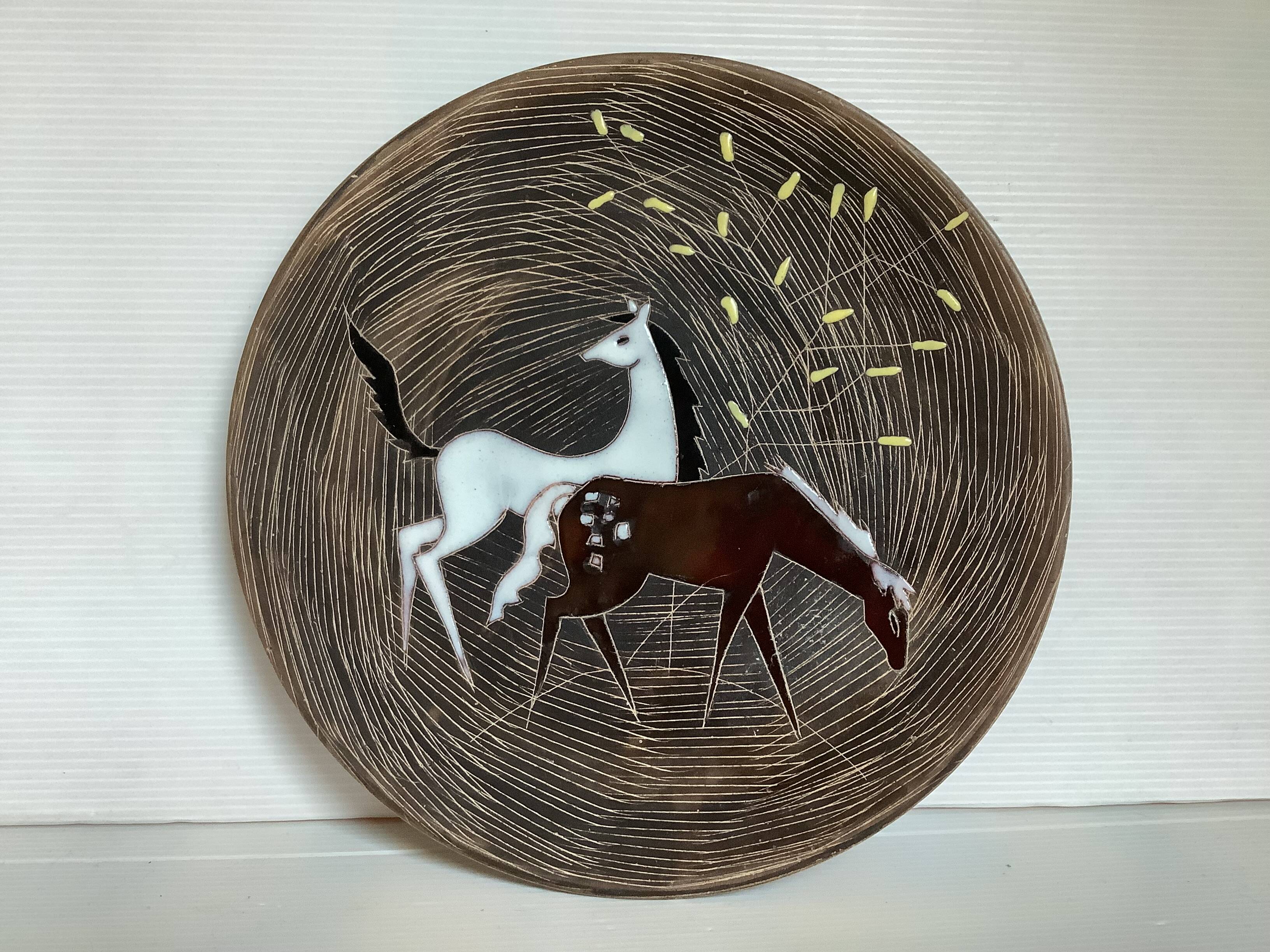 Chevaux Ruscha céramique mat et émaillée
