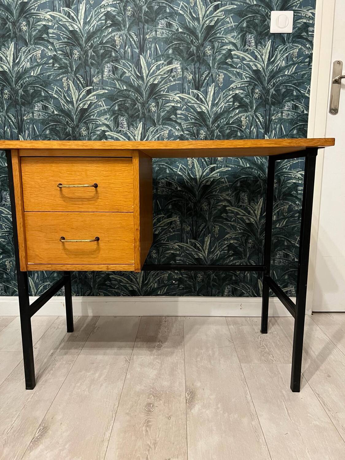 Vintage light oak desk 50s/60s