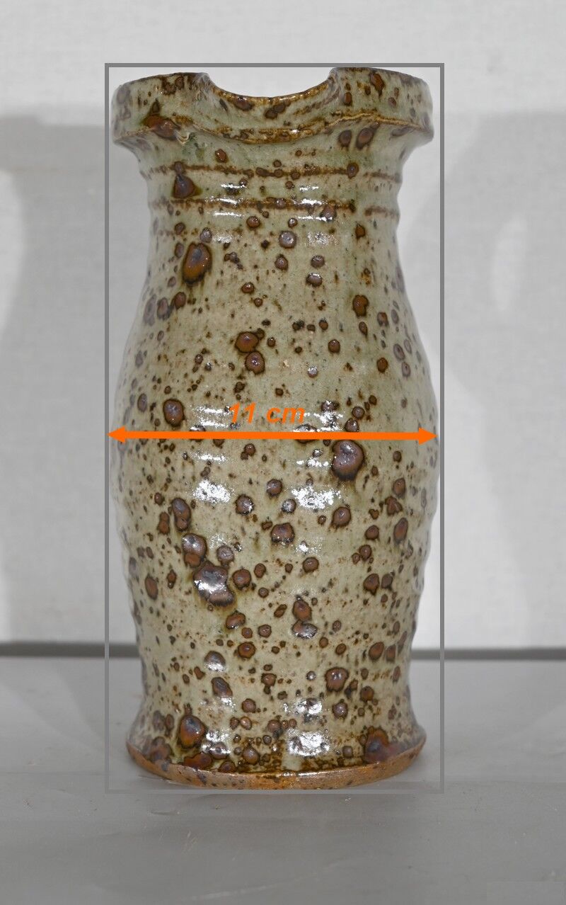 Enamelled stoneware pitcher, signed G. Tiffoche – XXth