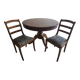 Extendable Round Solid Wood Table + Matching Chairs
