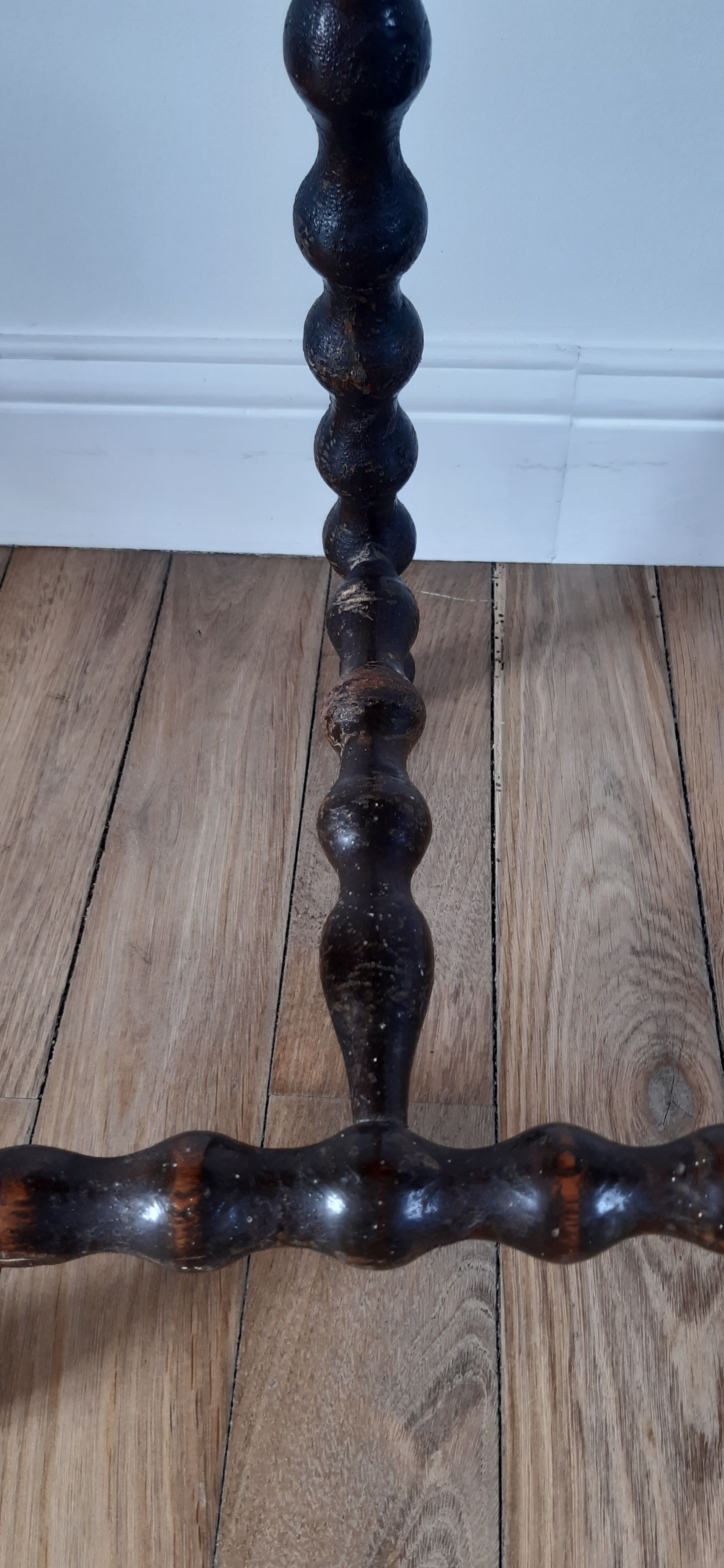 Stool vintage tripod wooden plant beaded feet