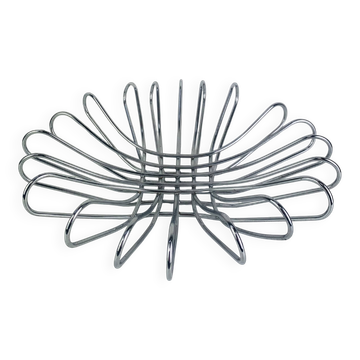 Chrome wire fruit bowl, 1970s.