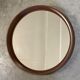 Miroir rond en plastique brun space age, miroir mural design en plastique