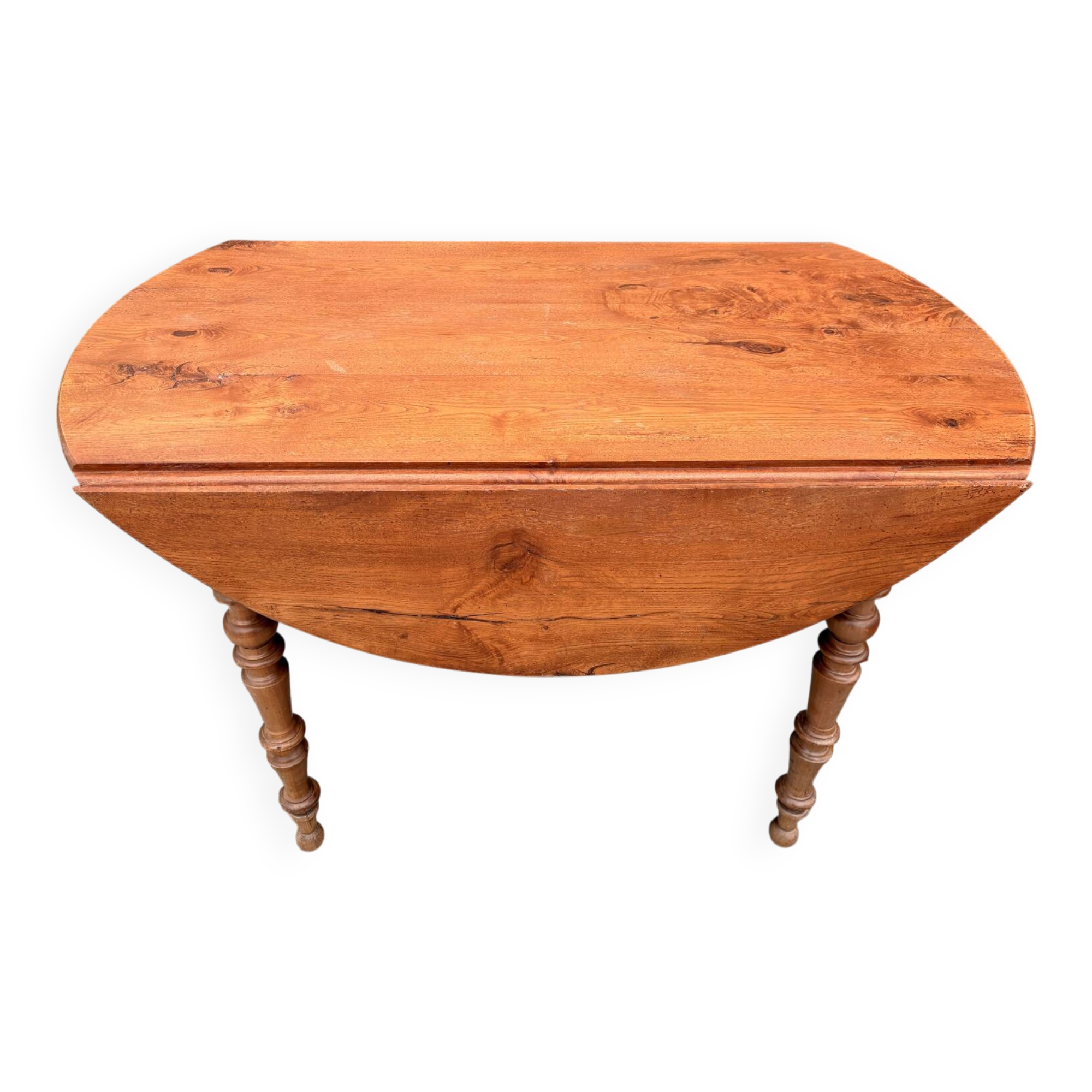 Round solid oak table with extensions, cabinetmaker's sliding mechanism,