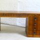 Small cubist Art Deco desk in walnut veneer, Belgium, 1930.