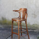 High curved wooden bar chair