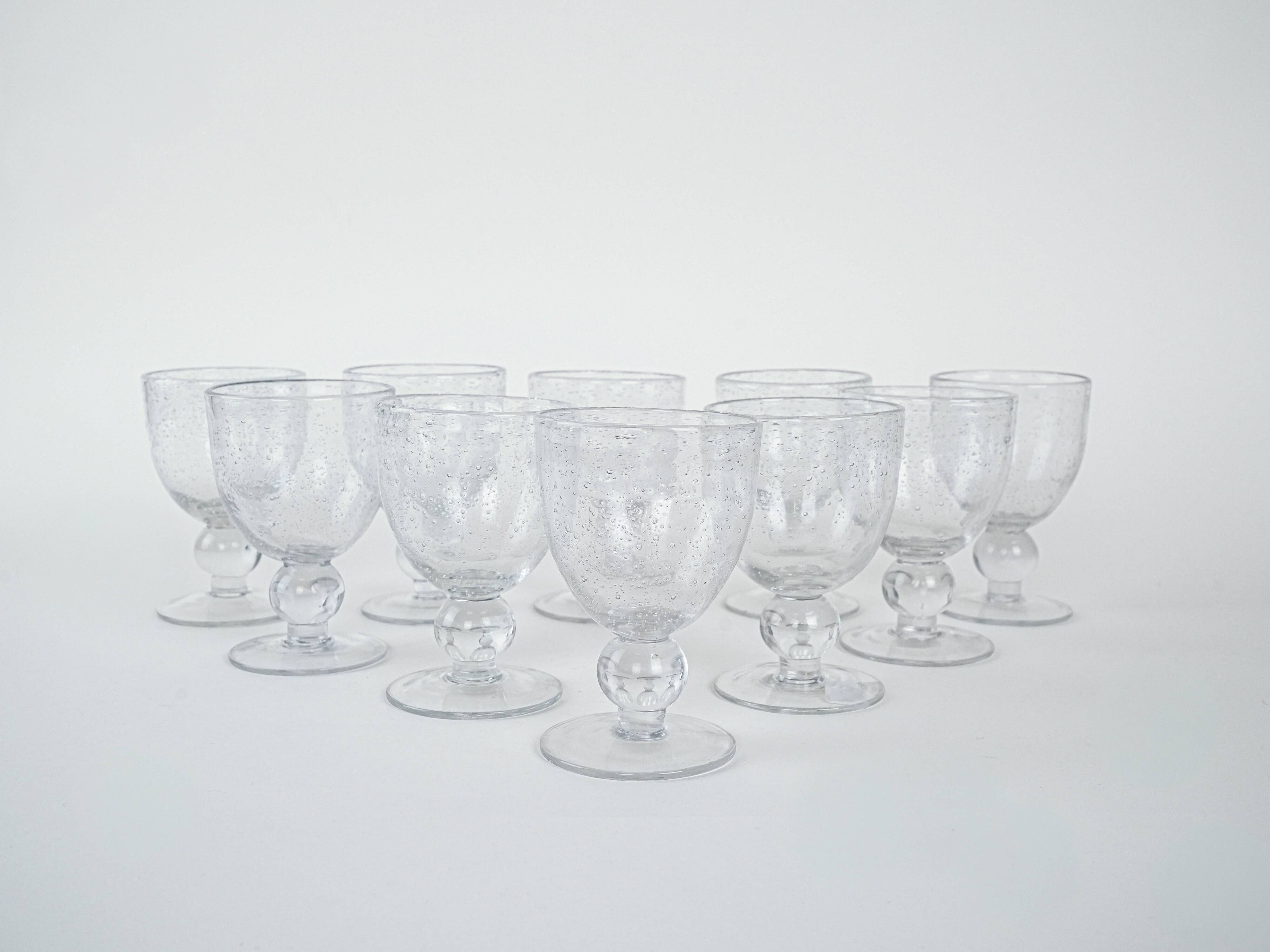 Set of bubble champagne glasses, Italian design, 1970s, production: Italy