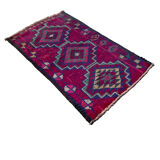 Traditional Vintage Kurdish Herki Rug , 140 X 85 Cm