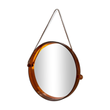 mirror cap brown orange design plexi and leather strap Made in France 1974