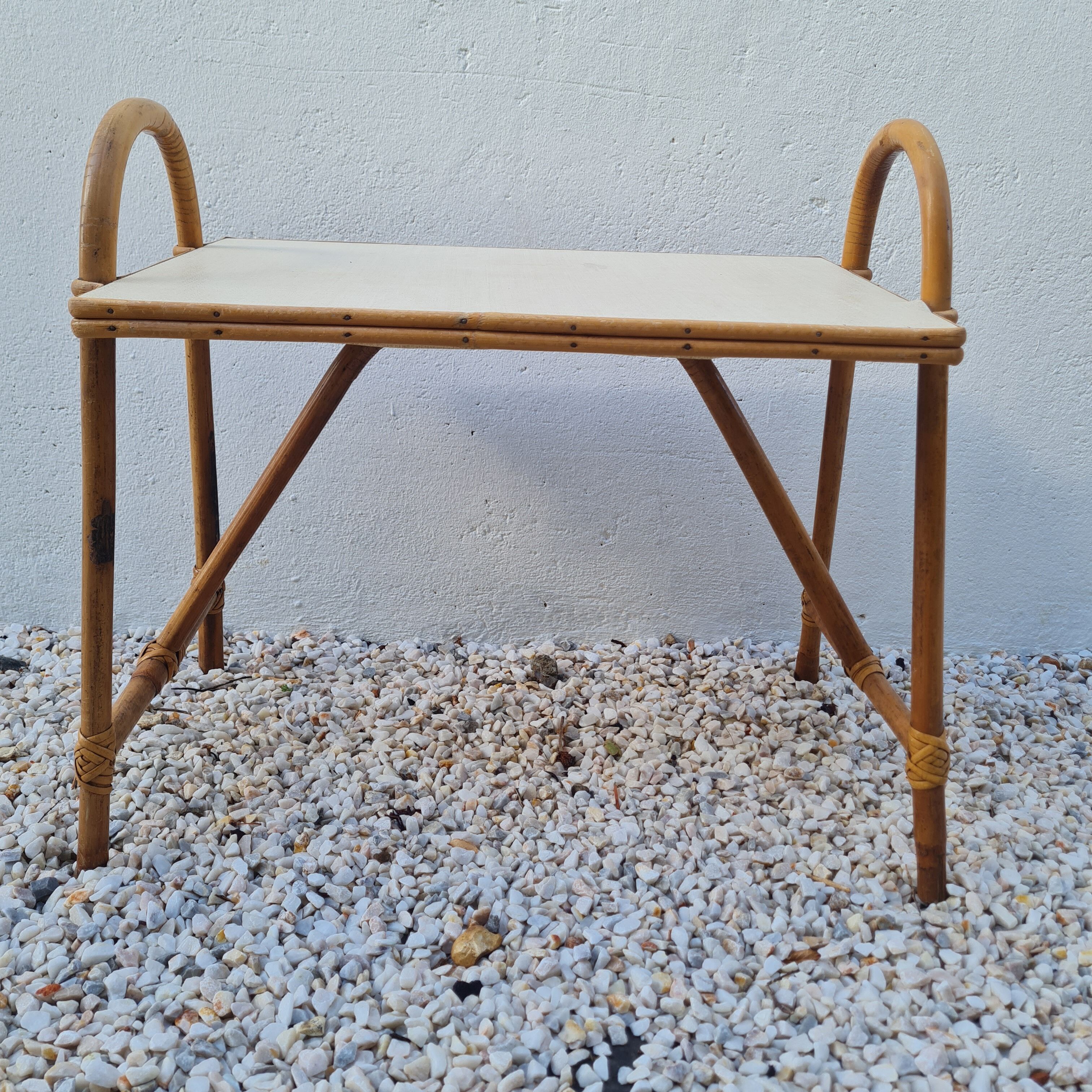 Vintage rattan bedside