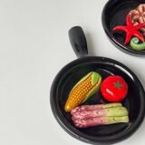 1960s ceramic trompe l'oeil plates