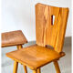 Vintage brutalist pine chairs