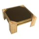 Stone and brass coffee table, 1970s, Italy.