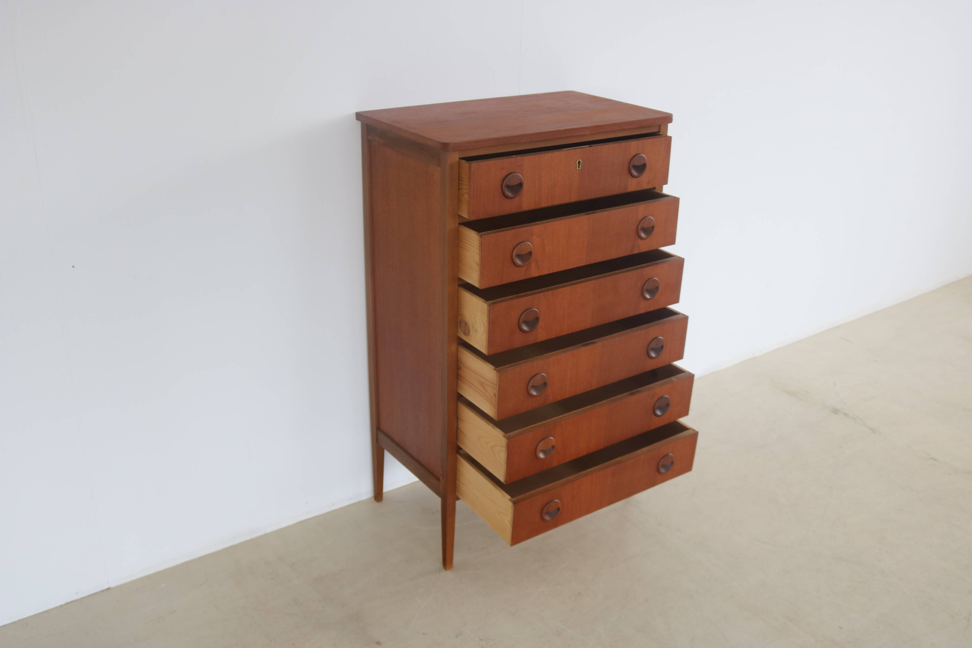 vintage teak chest of drawers