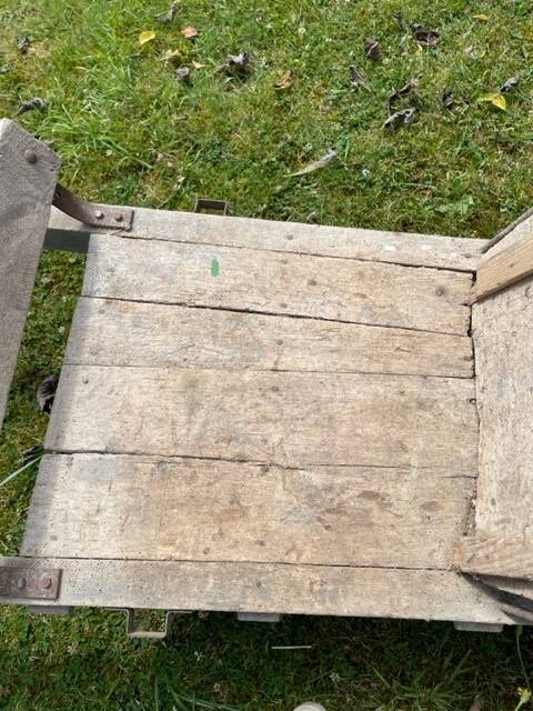 Old wooden wheelbarrow