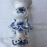 Hand-painted Moustiers porcelain candle holder