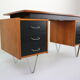 Cees Braakman teak desk with triangle legs for Pastoe