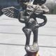 Pair of table bells musician angels in copper metal and bronze