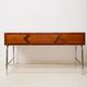 Mahogany and chrome metal desk, Italian manufacture, Italy, 1960s