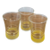 Trio de petits verres granité jaune et liserés dorés
