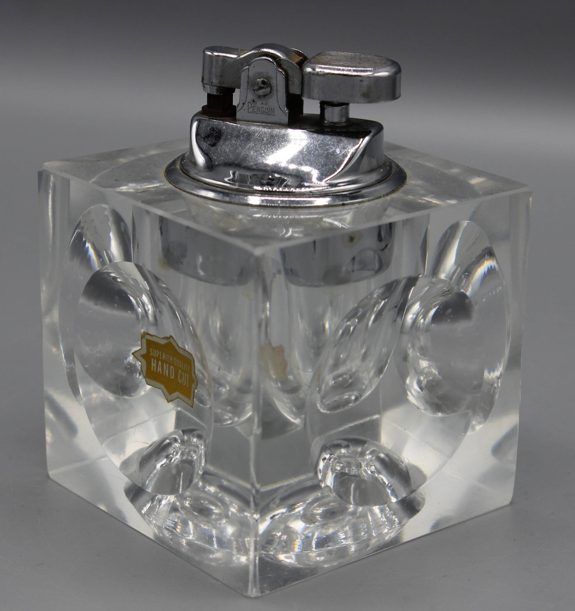 Old vintage crystal lighter designed by antonio imperatore murano 1970 70