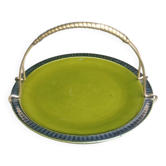 Petit serviteur/plateau en porcelaine de la faïencerie Boch Belgium années 60.