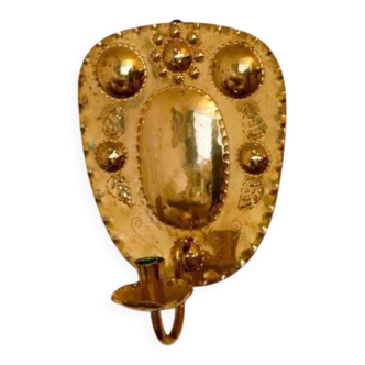 Single mid-century Swedish brass sconce