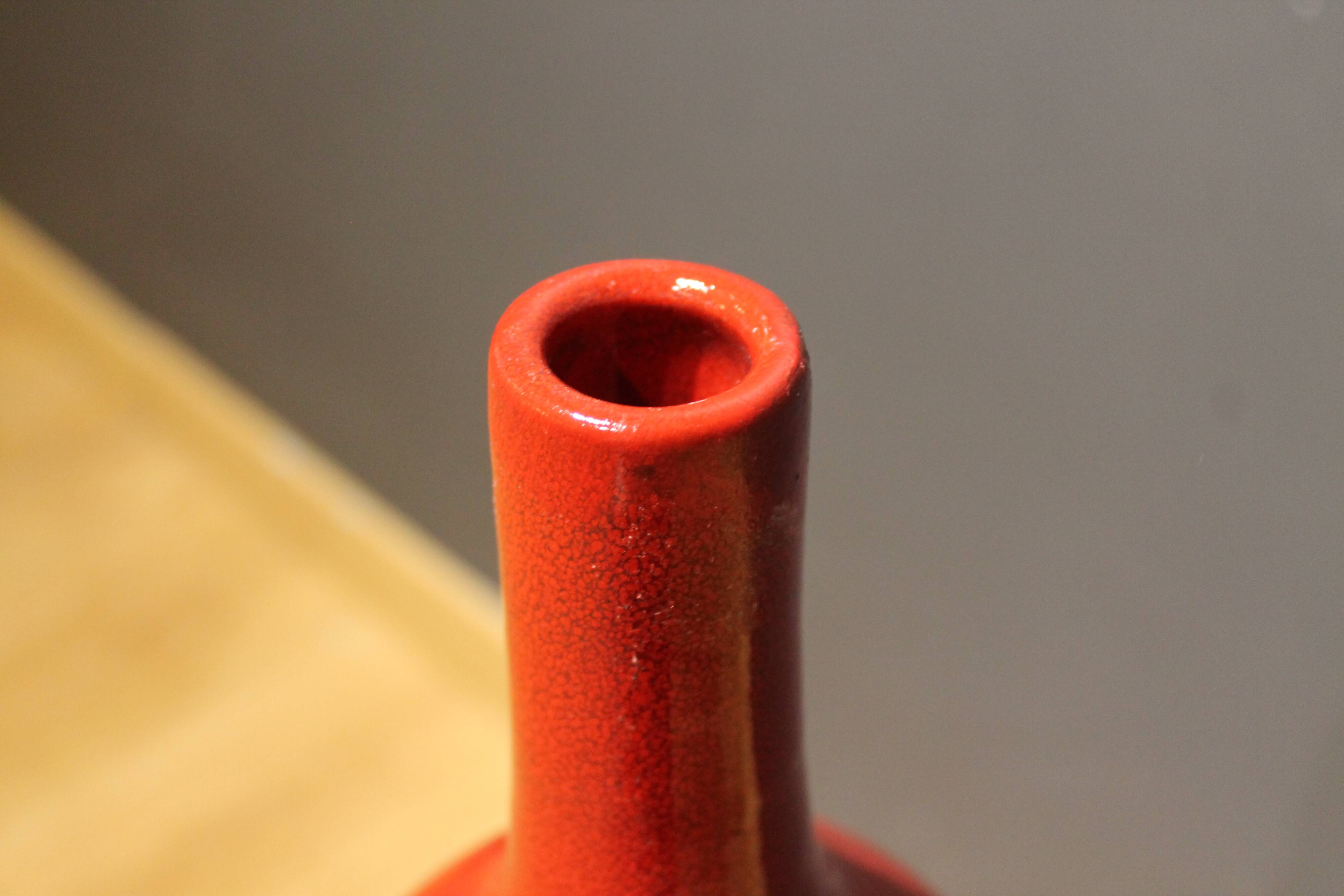 Important vase bouteille, Poterie d'Accolay