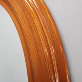 1970s Oval Wooden Mirror, Italy