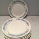 Set de 6 petites assiettes blanches petites fleurs bleues