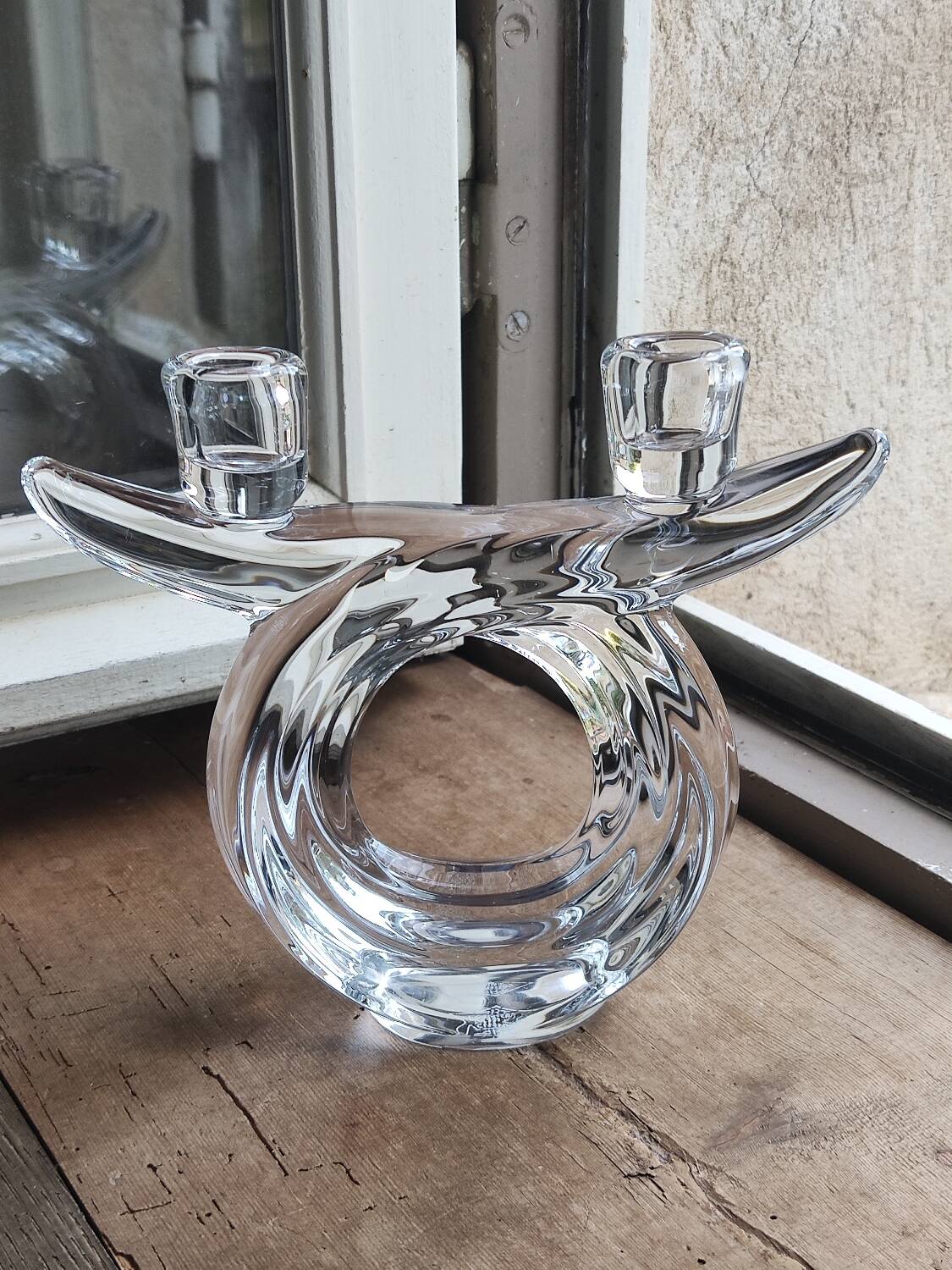 Vannes crystal candle holder - vintage