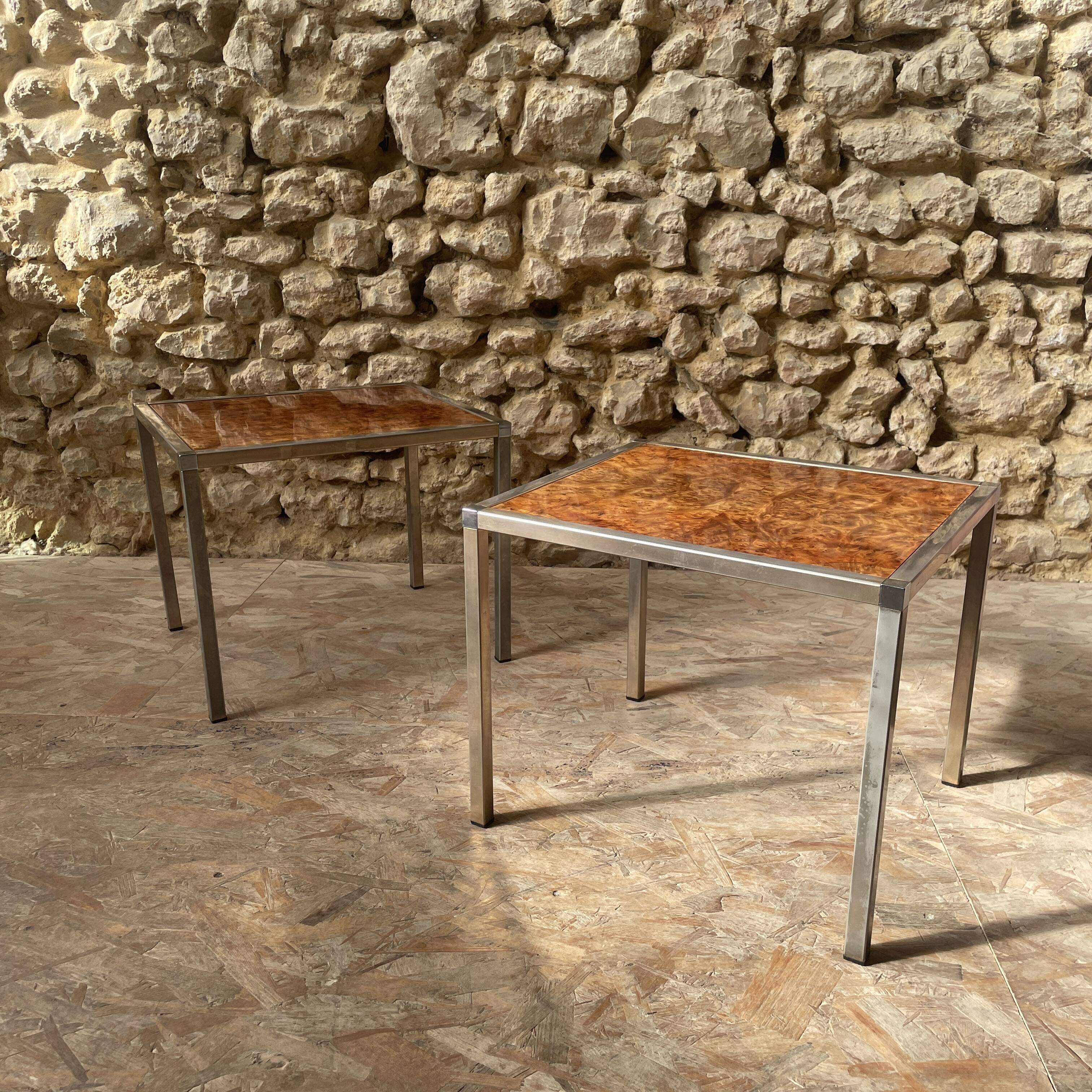 Burr walnut side table - 90s