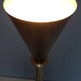 Lampadaire en laiton et aluminium verni noir, Italie