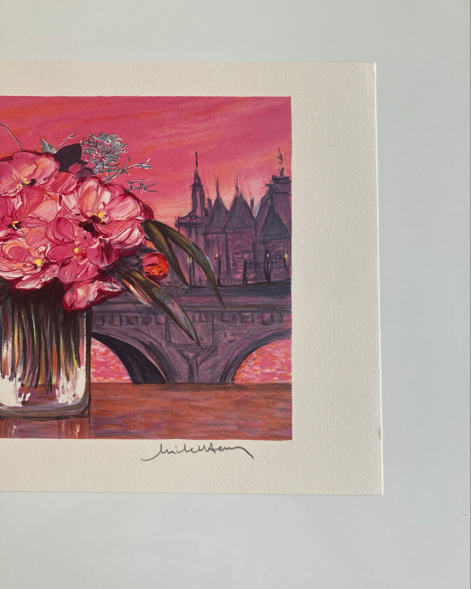 Lithographie numérotée et signée Michel Henry -La conciergerie-Paris