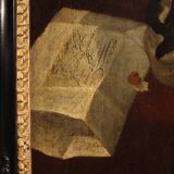 Peinture ancienne portrait "La veuve du pharmacien de Trente"