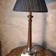 Striped wood lamp on silver base 70x25 classic 60s