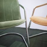 2 chaises vintage cantilever chrome