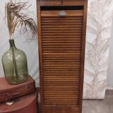 Filing cabinet with sliding shutter, solid wood